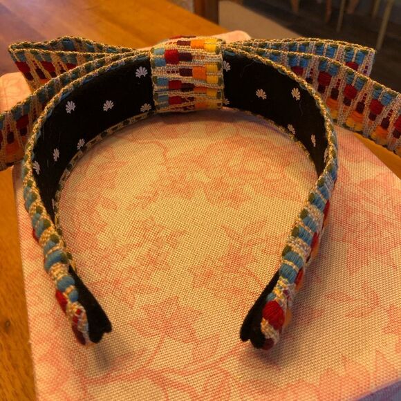 Lele Sadoughi Women\'s Rainbow Ribbon Bow Knotted Headband Red Blue One Size